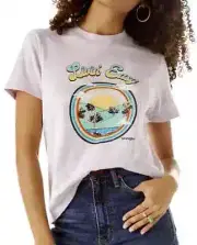 Wrangler S M NWT Heritage Livin' Easy Graphic Tee Lavender Fog Retro T Shirt Tee