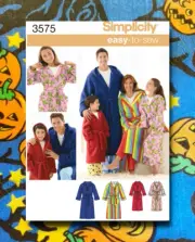 Simplicity 3575 Easy Family Bathrobes Sewing Pattern all Sizes s3575