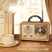 Shortwave Transistor Battery Retro Vintage Radio AM FM With Bluetooth Speaker
