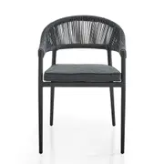 Finley Outdoor Aluminium and Rope Stackable Dining Chair - Outdoor Aluminium Chairs