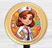 Nurse Badge Holder, Bright Happy Nurse Badge Reel, Medical ID Retractable 6527