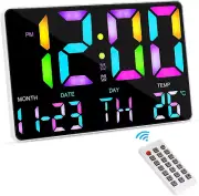 Digital Wall Clock Large Display, 11.5" Large LED Digital Wall Clock with RGB
