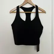 Fabletics Women Anywhere Built-In-Bra Tank Size L Large Black Activewear Gym NWT
