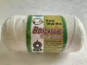 Bonnie Macrame Craft Cord White Polyolefin 4mm x 100yd Crochet Weaving Rug Make