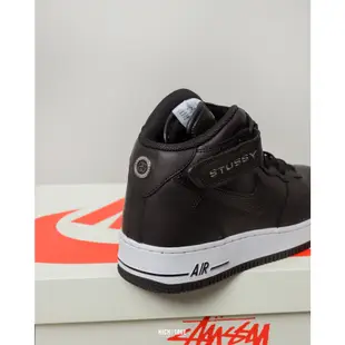 STUSSY x NIKE AIR FORCE 1 MID 黑白 黑蛇紋 中筒 休閒鞋【DJ7840-001】AF1