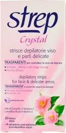 Strep Crystal Depilatory Strips Face and Delicate Parts 20 Strips + 4 Post-Epilation Wipes