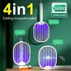 Rechargeable Electric Mosquito Fly Swatter Zapper Racket Bug Insect Killer Lamp#