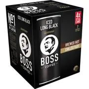 Suntory Boss Coffee Iced Long Black Cans 237mL x 4 pack