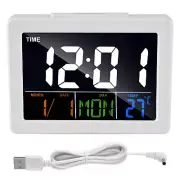 Color Screen LCD Electronic Desk Alarm Clock with Temperature Date Display D5S1