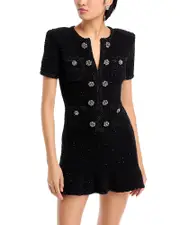 Self-Portrait Sequin Tweed Mini Dress