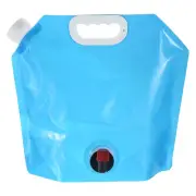 5L Collapsible Water Container Bag with Spigot Emergency Water Storage, Blue