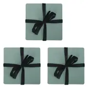 12pc Annabel Trends Coaster/Placemat Set Square Recycled Leather 10x10cm Sage