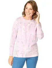 [Fella Hamilton] Jacinta Long Sleeve Print Sweater in Pink