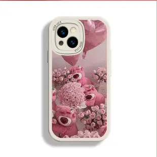 玫瑰花草莓熊適用蘋果13手機殼iPhone12pro保護套11高級感12mini個性xr情侶xsmax網紅7plus新款6s潮牌6p網紅
