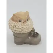 Owl in Boots Resin Mini Figurine