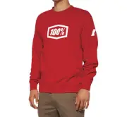 100% Icon Crewneck Sweatshirt (Sm, Deep Red)
