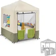 Hadisi Outdoor Kids Playhouse Cover,Waterproof Cover Suitable for Step2 Playhouse and Playhouse of The Same Size as Other Brands Kids' Playhouse (Beige-56" W x 56" D x 60.2" H)