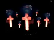 Crucifix light bulb - Edison Bulb - Glowing Neon Cross - Vintage Aerolux Style