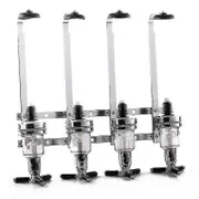 Kabalo Stainless Steel 4 Bottle Optic Wall Mount Stand Dispenser Bar Butler For Alcoholic Drinks Spirits - Vodka, Whiskey, Rum, Gin