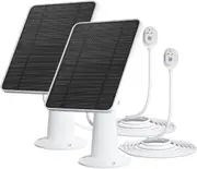 FOHOA 2 Pack Solar Panel Charger 5V 4W IP65 Compatible with Arlo Ultra/Ultra 2/Pro 3/Pro 4/Pro 3 Security Camera - 3M Charging Cable
