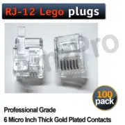 RJ12 6P6C Modular Plugs with RIGHT Latch Offset Tab for Lego NXT EV3 100 pack