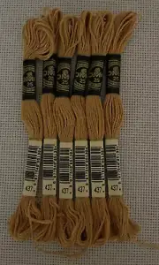 Six Skeins DMC #437 Light Tan 6-Strand Embroidery Cotton NIP