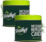 Murphy's Naturals Mosquito Bug Repellent Candles for Outdoor Patio, Citronella & Essential Oils, Soy/Beeswax Blend, 30-Hour Burn Time, 9 Ounce, 2-Pack