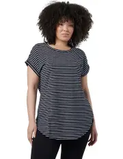 [Indigo Tonic] Lauren Longline Stripe Tee in