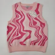 Willow & Wind Womens Sweater Vest Size Large Multicolor Pink Design Stylish NWT
