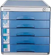 File Cabinet,with Lock,Desk Storage Cabinet,Finishing Cabinet,Drawer File Classification Cabinet 5 Drawers Blue