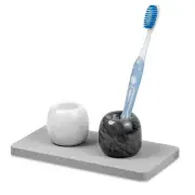 Toothbrush Holders, Marble Toothbrush Holder with Diatomaceous Earth Tray for...