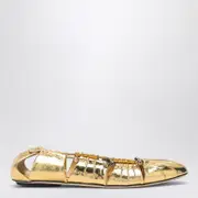 [Chloé] Metallic gold ballerina 38 IT Metal
