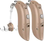 [DELLONA] Next-level Hearing Aids For Seniors Severe Hearing Loss - Rechargeable Hearing Aids W/ Type-c, Behind-the-ear Otc Hearing Aid -(Pair) Hearing Aids For Seniors Rechargeable With Noise Cancelling - Hearing Amplifiers For Seniors - (Beige)