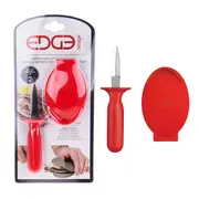 Edge Design Oyster Shucking Set (Oyster Knife & Protective Guard) - Red