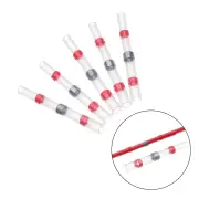 50PCS Solder Seal Wire Connectors Waterproof Heat Shrink Butt Connectors Electrical Wire Terminals Insulated Butt Splice