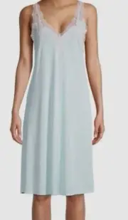 $180 Natori Women's Blue Enchant Satin Slip Dress Size M