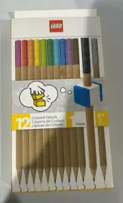 LEGO 52064 12 Colored Pencils w/ Brick Pencil Topper NEW FREE SHIPPING D-1
