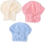 MOTHNUR 1set Dry Hair Cap Head Towels Wrap for Women Bonnet Hat Wrap Bath Cap Sunscreen Headband Texture Spray for Hair Slick Hairdryer Sea Wet Face Shower Cap Hair Towel Coral 3pcs
