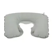 Inflatable U Shape Air Cushion Travel Pillow Head Neck Back Rest Nap Sleep GRAY