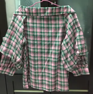 tokichoi 東京著衣 粉綠色細肩帶格子襯衫 F