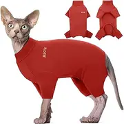 Hjyokuso Sphynx Cat Clothes, Breathable Soft Cat Jumpers For Cats Only, Cat Coat with Four Legs, Warm Cat Sweaters, Cat T-Shirt, Cat Pajamas Jumpsuit Vest for Sphynx, Cornish Rex, Devon Rex,Peterbald