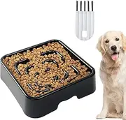 Slow Feeder Dog Bowls, VIsuIvit Durable ABS Large Slow Feeder Dog Bowls Breed Dog Food Bowls Slow Eat Feeder Pet Slower Food Feeding Bowls Preventing Choking Anti-Gulping (L)