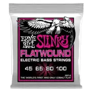 Ernie Ball Super Slinky Flatwound Bass Guitar Strings, 45-100 Gauge (P02814)