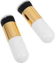 TOGEVAL 2Pcs Fluffy Loose Powder Foundation Brush Blending Blush Brush for Women Soft Makeup Blush Brush for Finish for Loose Powder and Cream Applications