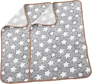 PERSELOSO 2pcs Pet Sleep Mat Washable Plush Dog Blanket Cozy Fleece Cat Bed Blanket with Charming Star Pattern Reversible Throw Protector for Bed Couch Car Sofa