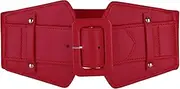 [Ayliss] Women Wide Elastic Waist Belt Vintage PU Leather Corset Cinch Belt