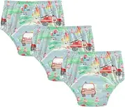 Caihoyu Little Girls Potty Training Shorts Reusable Overnight Training Pants Boxers Underwear for Toddler Boys 5T Fire Trucks Fire Hydrant Fox Firefighter