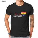 批發 LGBT ONE PULSE HEART BEAT 中性棒球 T 恤搞笑復古中性日式男裝 101649