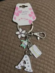NWT J Keychain Island Charms Aloha I Love Hawaii Colorful Monogram A C77