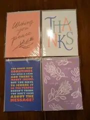 Lot of 4 American Greetings Cards Birthday, Support, Sympathy, Thanks NEW -AG3